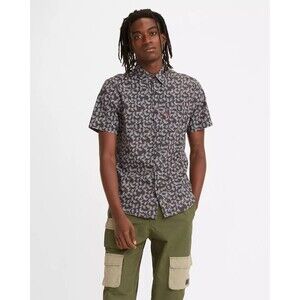 Levis Shirt‎ Mens XL Gray Geometric Button Up Skater Standard Fit Casual Logo